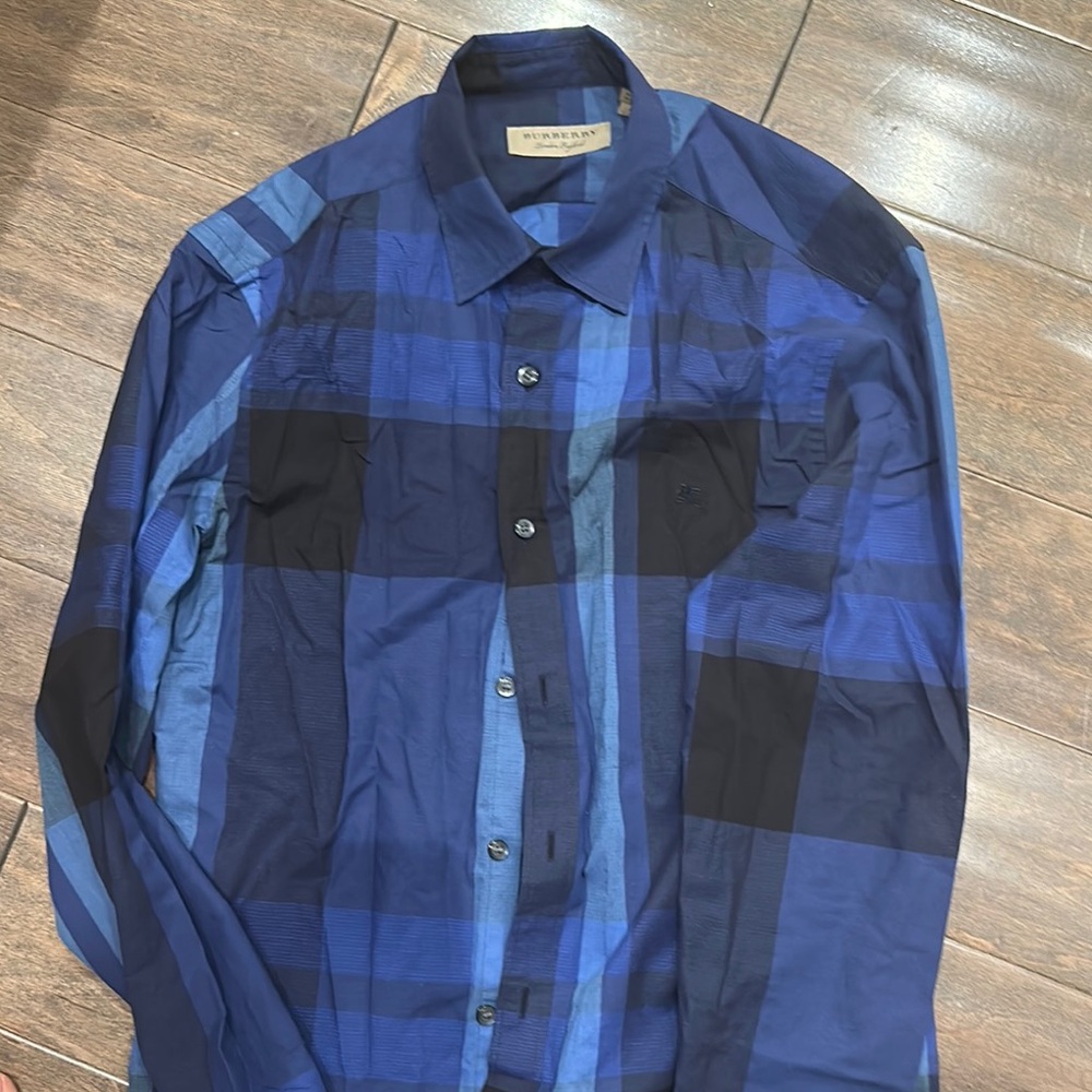 Burberry Men's Blue Check Shirt